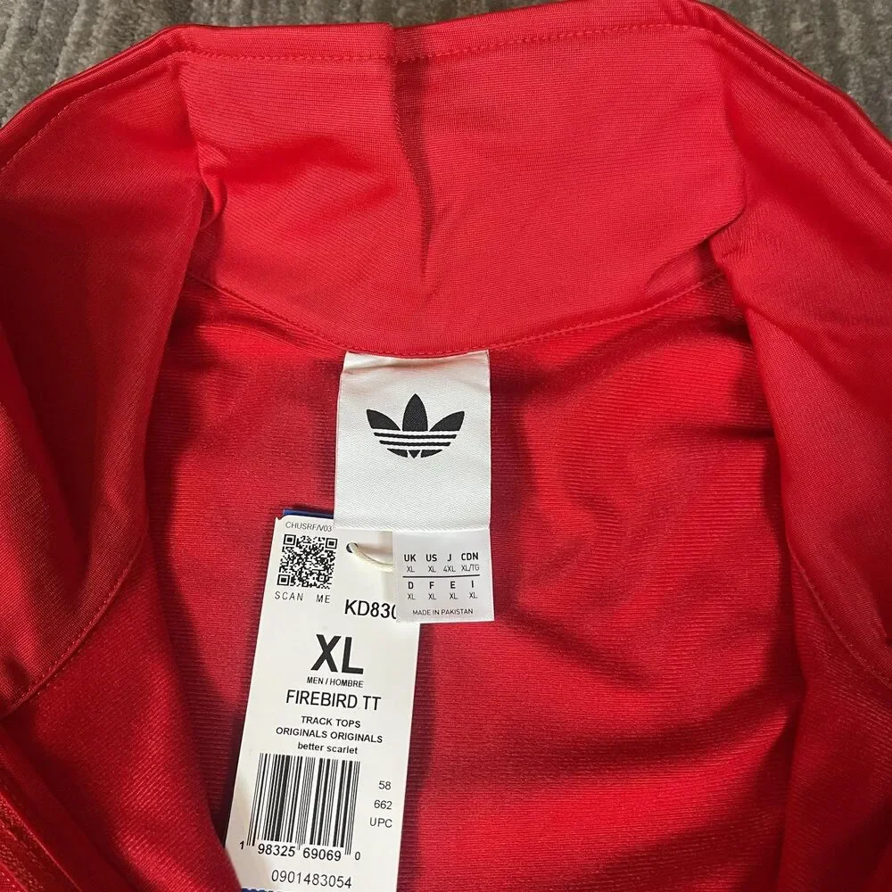Adidas Originals Firebird Track Suit Mens XL Red 3-Stripes KD8307 KD8319